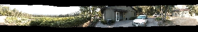 panorama of Joan and RIchard's back yard